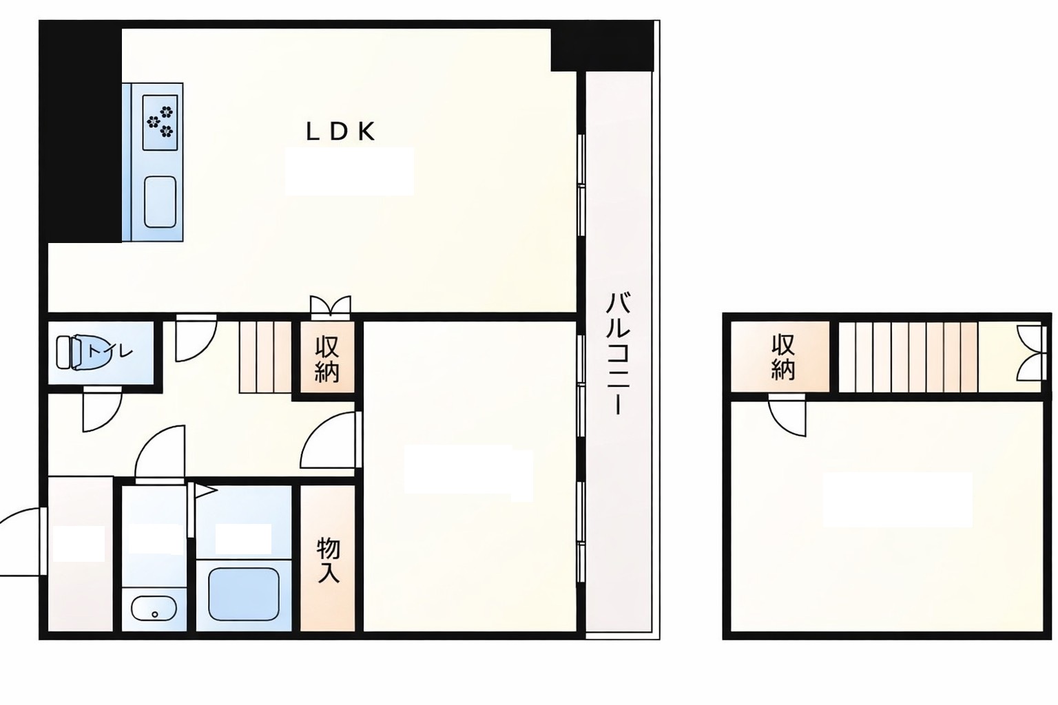 内代町の完工年月(1990年2月)築の賃貸マンションの間取り