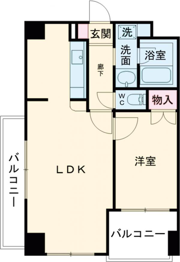 堀ノ内の完工年月(2001年8月)築の賃貸マンションの間取り
