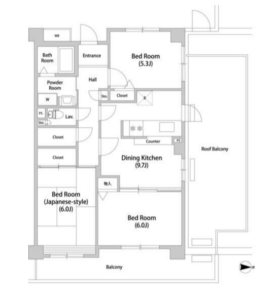 コーポレート連雀2号棟の間取り