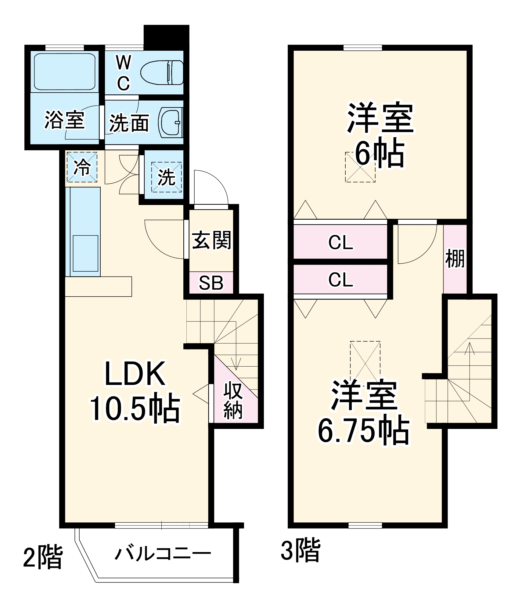 コンチネンタル・ヒロ A棟の間取り