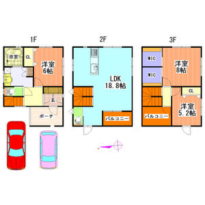 紅雲町戸建ての間取り
