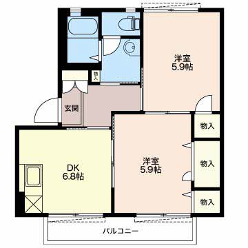 ハウス ウッドベルAの間取り