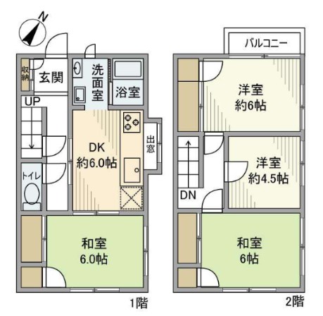 駒岡テラスハウス1号棟の間取り