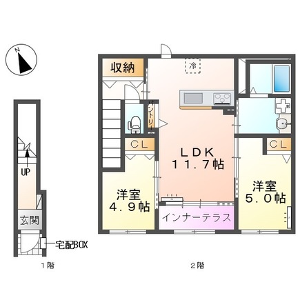 仮)清須市花水木新築アパートの間取り