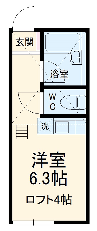 ユナイト本牧マクブライトの杜・102号室の間取り