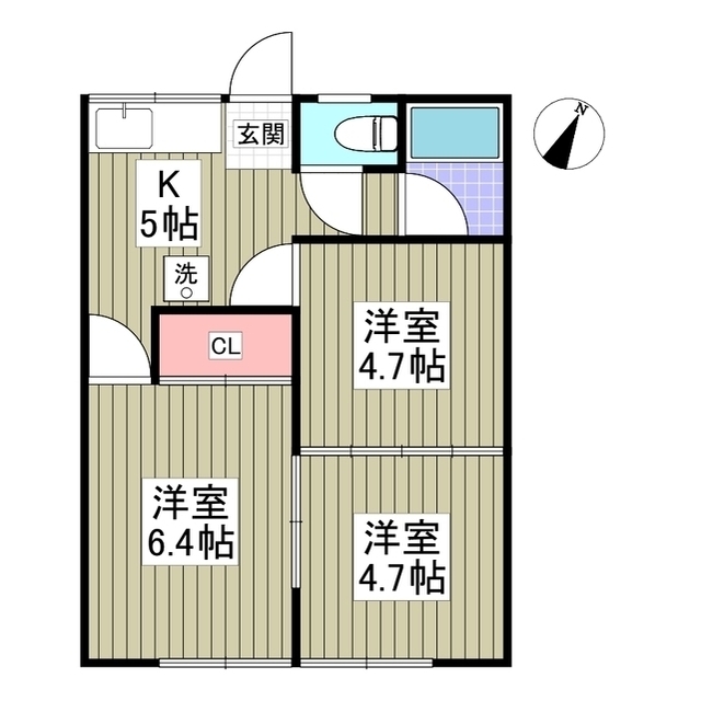 リブレス桐生堤町Bの間取り