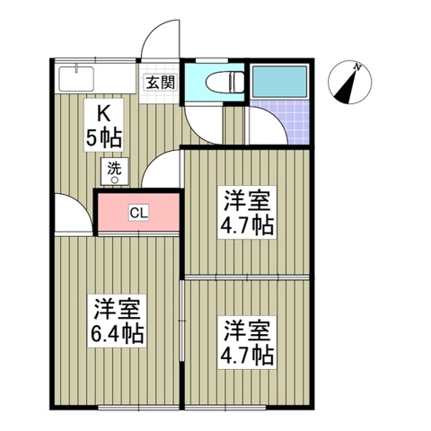 リブレス桐生堤町Bの間取り