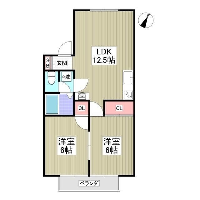 リブレス桐生堤町Aの間取り