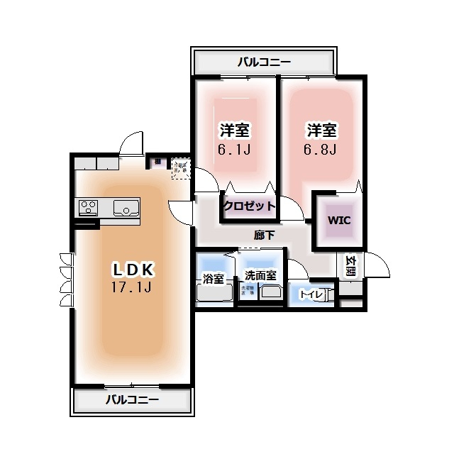 HEIMMAISON中田本町Aの間取り