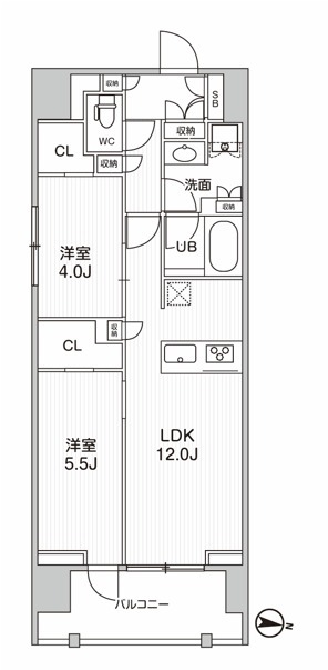 業平の完工年月(2026年3月)築の賃貸マンションの間取り