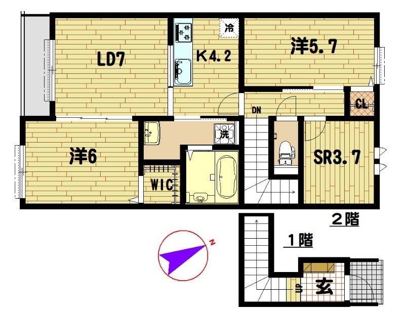 アムール久喜A棟の間取り