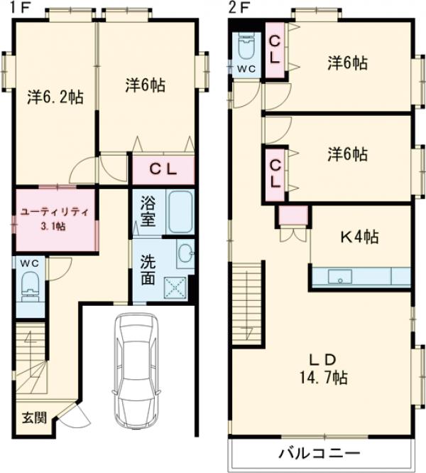 武蔵野市緑町2丁目戸建ての間取り