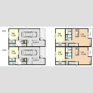 仮)東山中28連家轟の間取り
