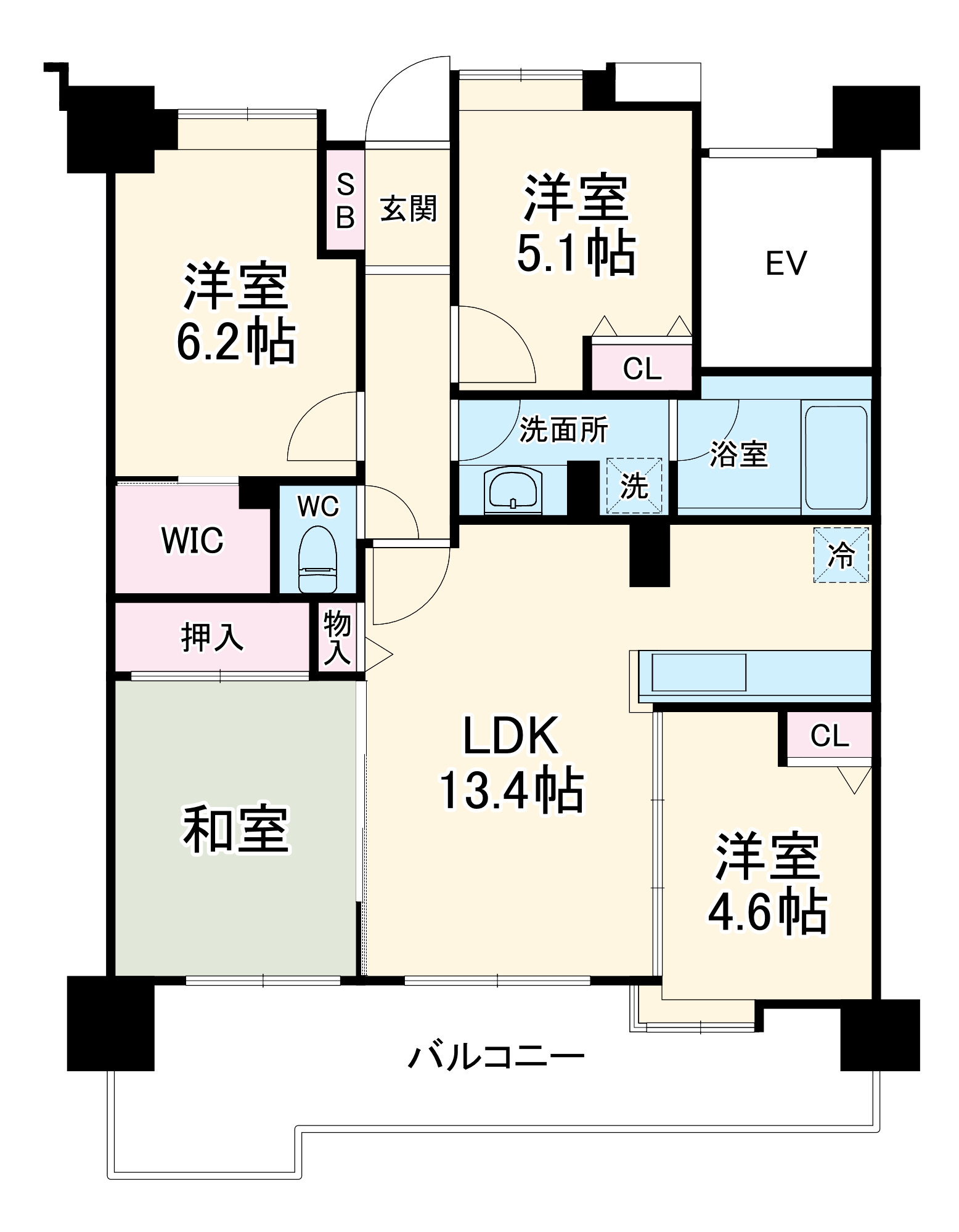 ライオンズマンション茅ヶ崎グランコーストの間取り