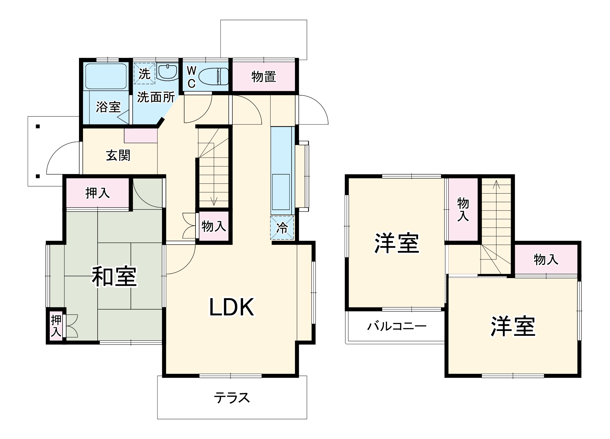 室山町一戸建ての間取り