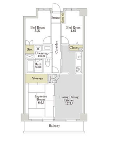 アーバンパーク三ッ池公園E棟の間取り