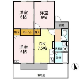 セジュール金谷 B棟の間取り