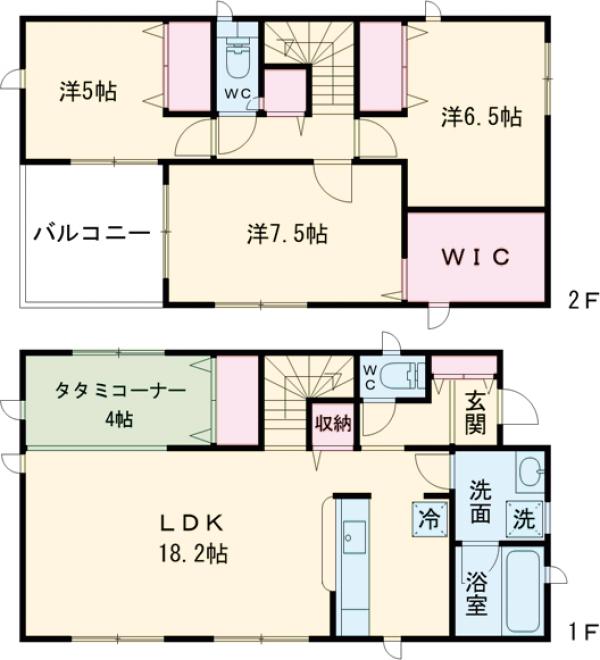 クレイドルガーデン常総市新?下第9 3号棟の間取り