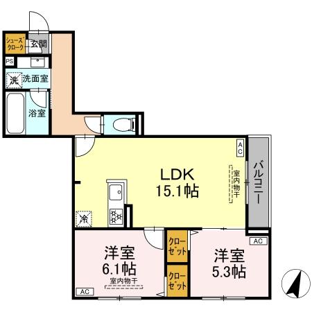 セレスティア船橋Ⅱの間取り