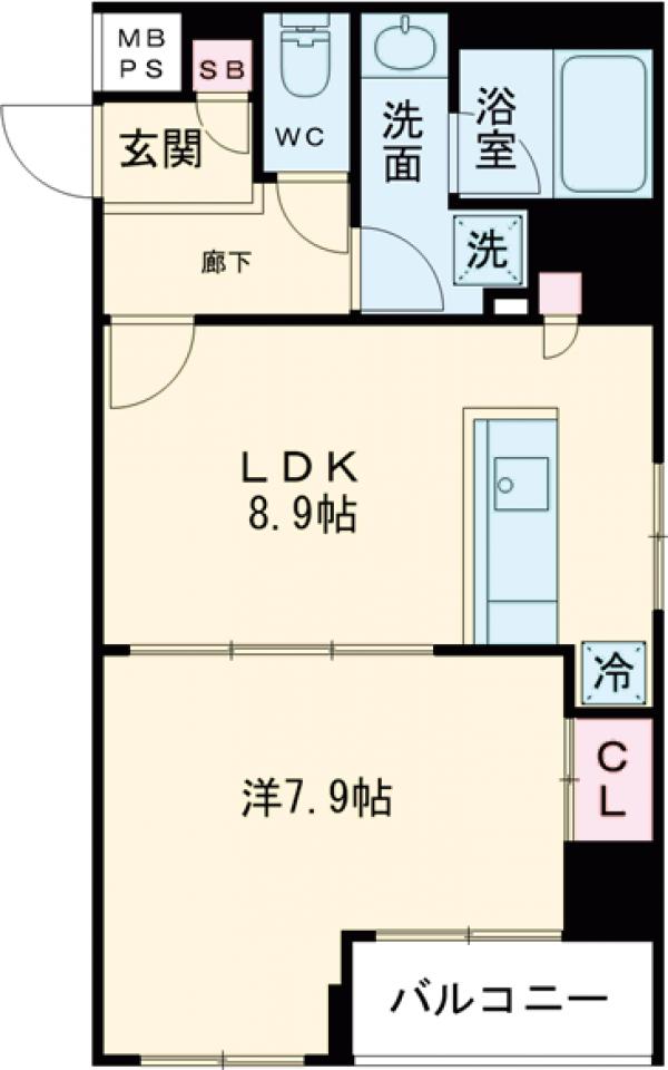 東向島の完工年月(2021年4月)築の賃貸マンションの間取り
