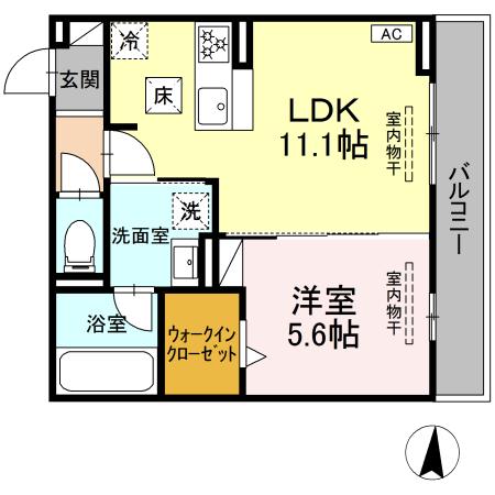 若松町の完工年月(2026年6月)築の賃貸アパートの間取り