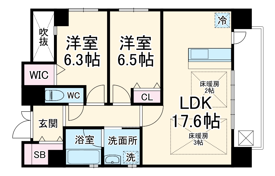 テルマーノ西洞院の間取り