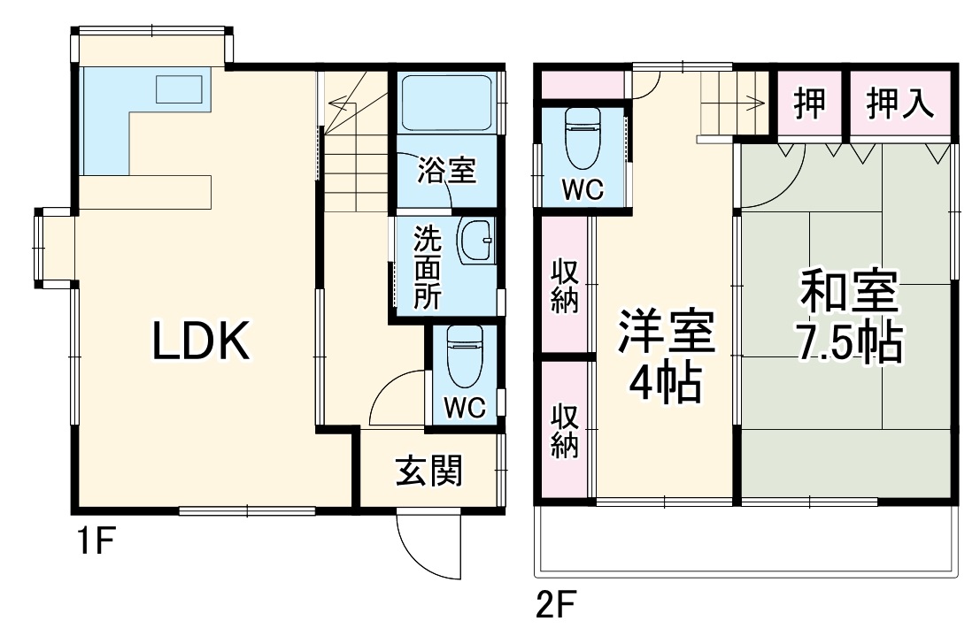 東武春日部南貸家の間取り