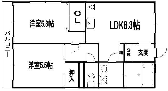 シャンボール藤崎の間取り