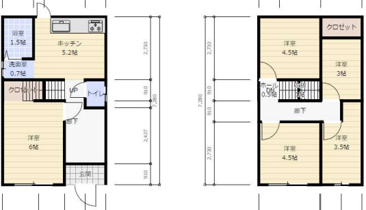 岸和田市下池田町二丁目戸建の間取り