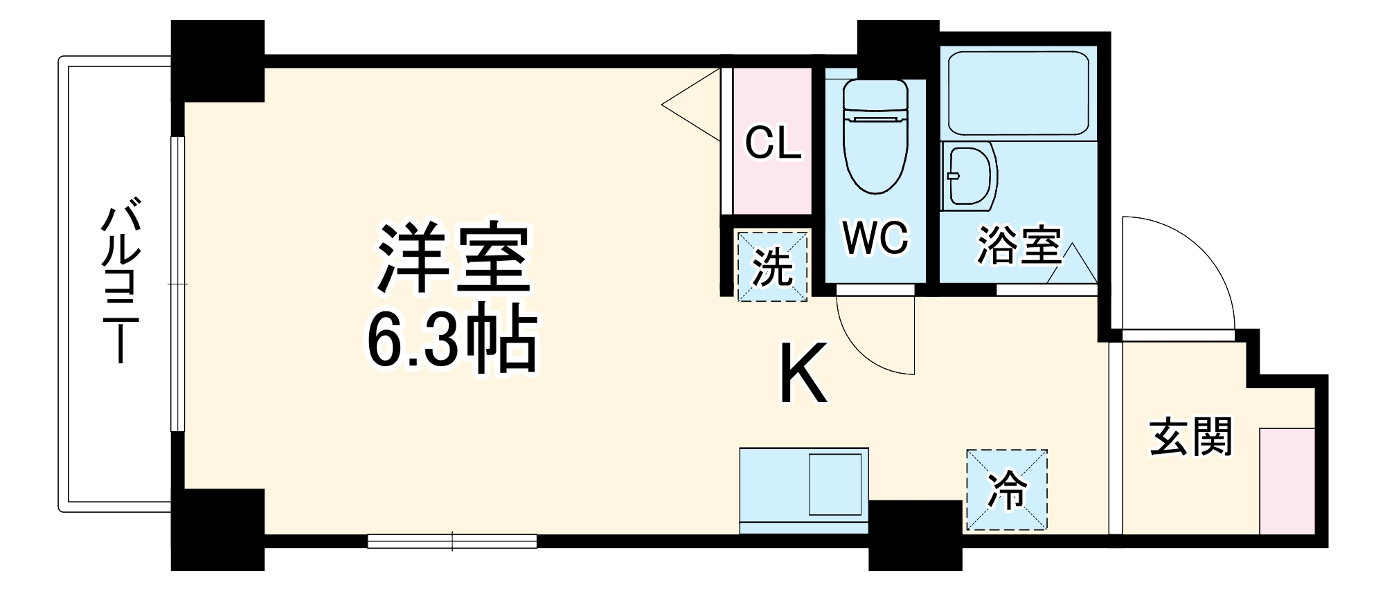 202号室の間取り