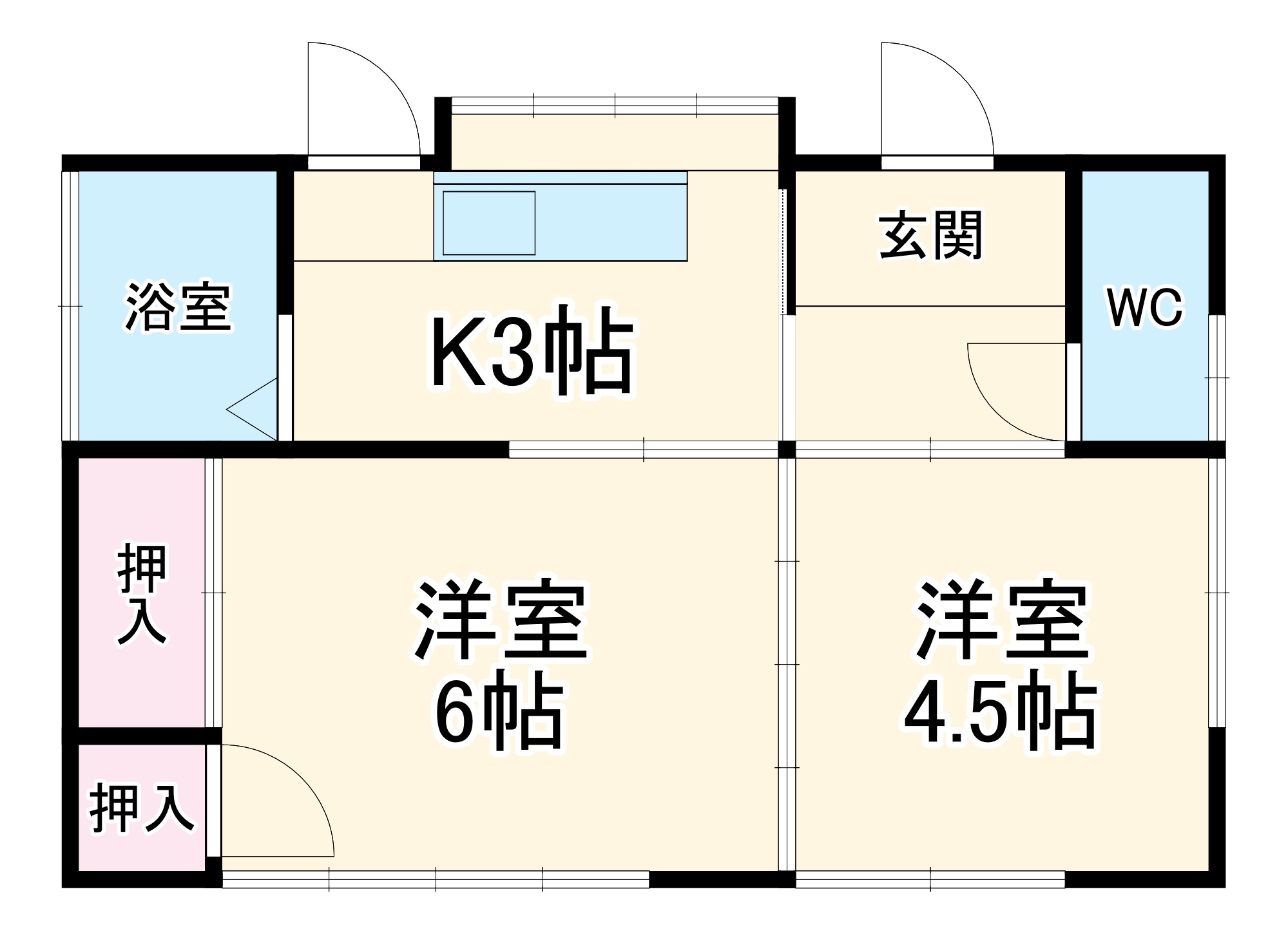 佐川貸家2号棟の間取り