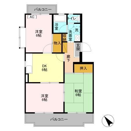 ネオシャルム織戸の間取り