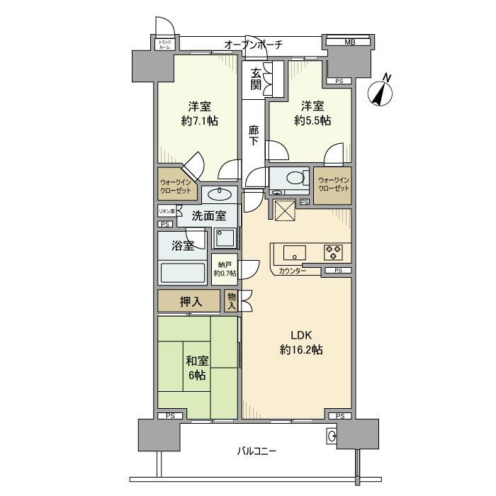 プラウドシティ稲毛海岸レジデンスⅡの間取り