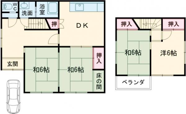 友岡一丁目10-23の間取り