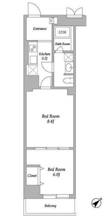 エスティメゾン東新宿の間取り