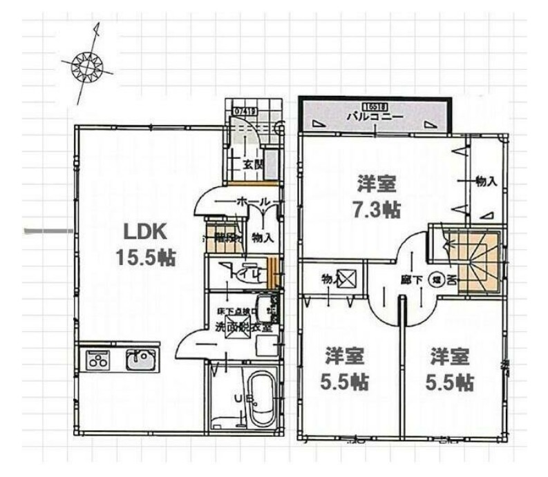 グランソフィア堀の内の間取り