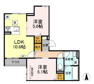 (仮称)D-ROOM上篠崎の間取り