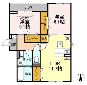 (仮称)D-ROOM上篠崎の間取り