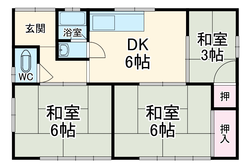 中浜町167番貸家群の間取り