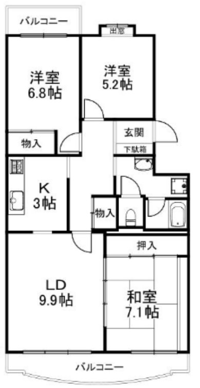 サンライトパストラル参番街A棟の間取り