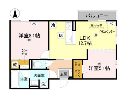 アレ・デ・フルール西向日駅前Aの間取り