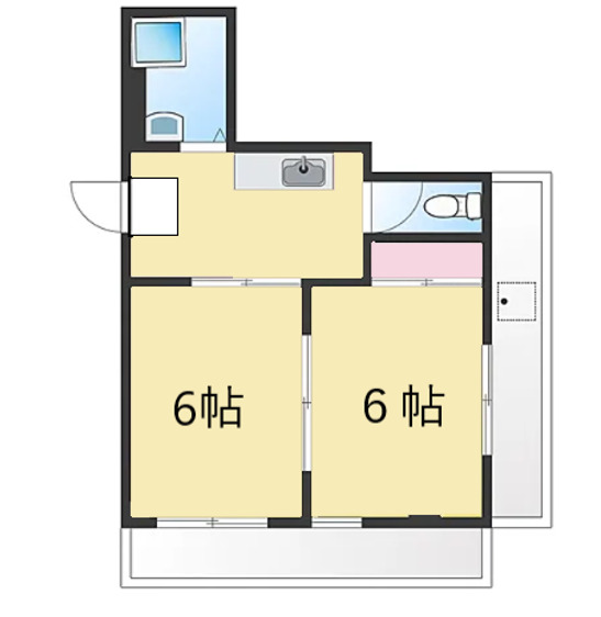 大島の完工年月(1980年11月)築の賃貸マンションの間取り