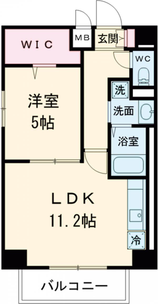 佐賀の完工年月(2014年1月)築の賃貸マンションの間取り