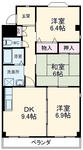クレストハイム引山の間取り