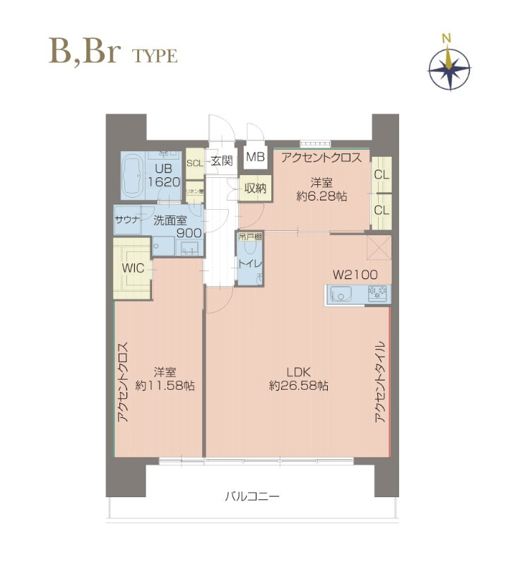 島町の完工年月(2026年7月)築の賃貸マンションの間取り