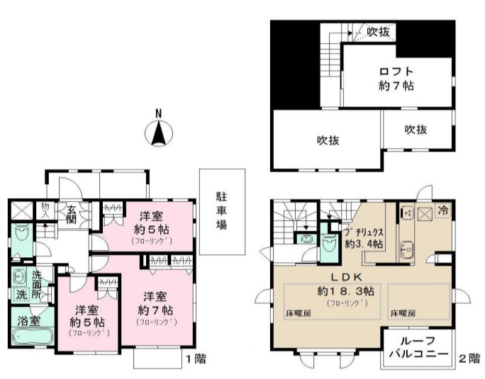 布田の完工年月(2020年8月)築の賃貸一戸建ての間取り