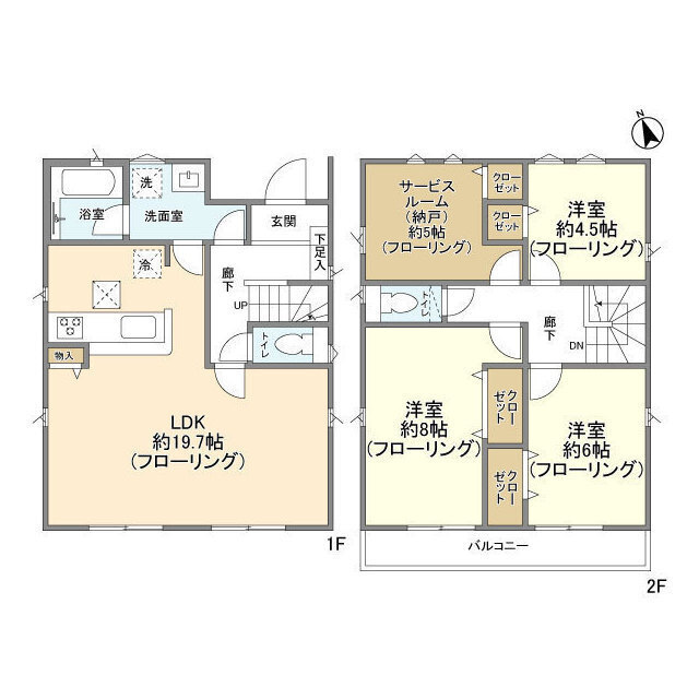 矢崎町の完工年月(2022年11月)築の賃貸一戸建ての間取り