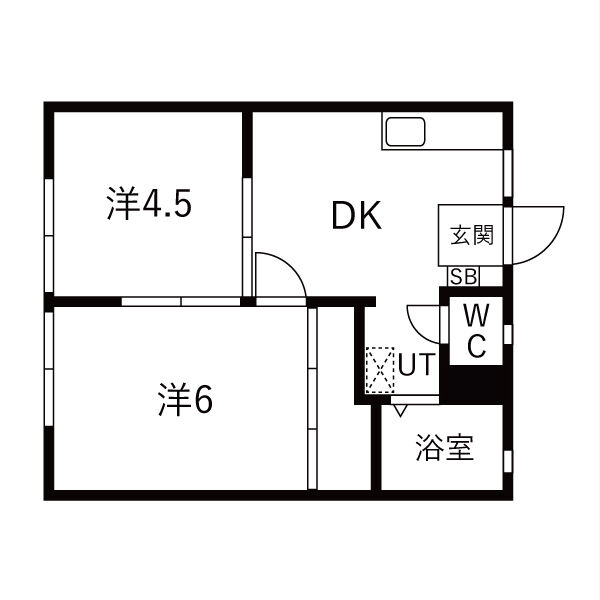パナハイツ天神Bの間取り