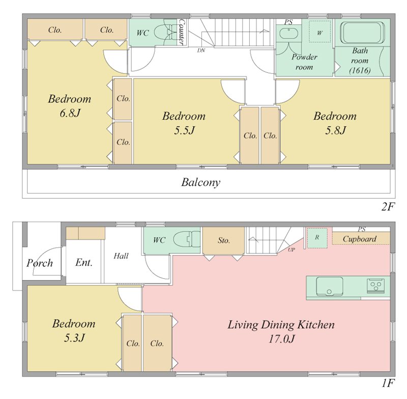 鹿谷町19-29貸家の間取り
