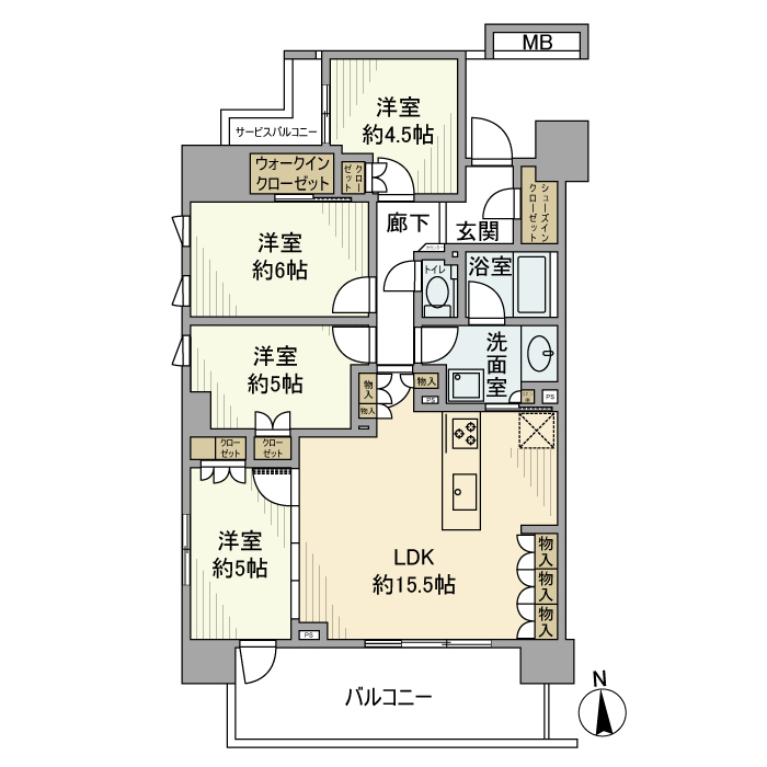 宮西町の完工年月(2024年10月)築の賃貸マンションの間取り